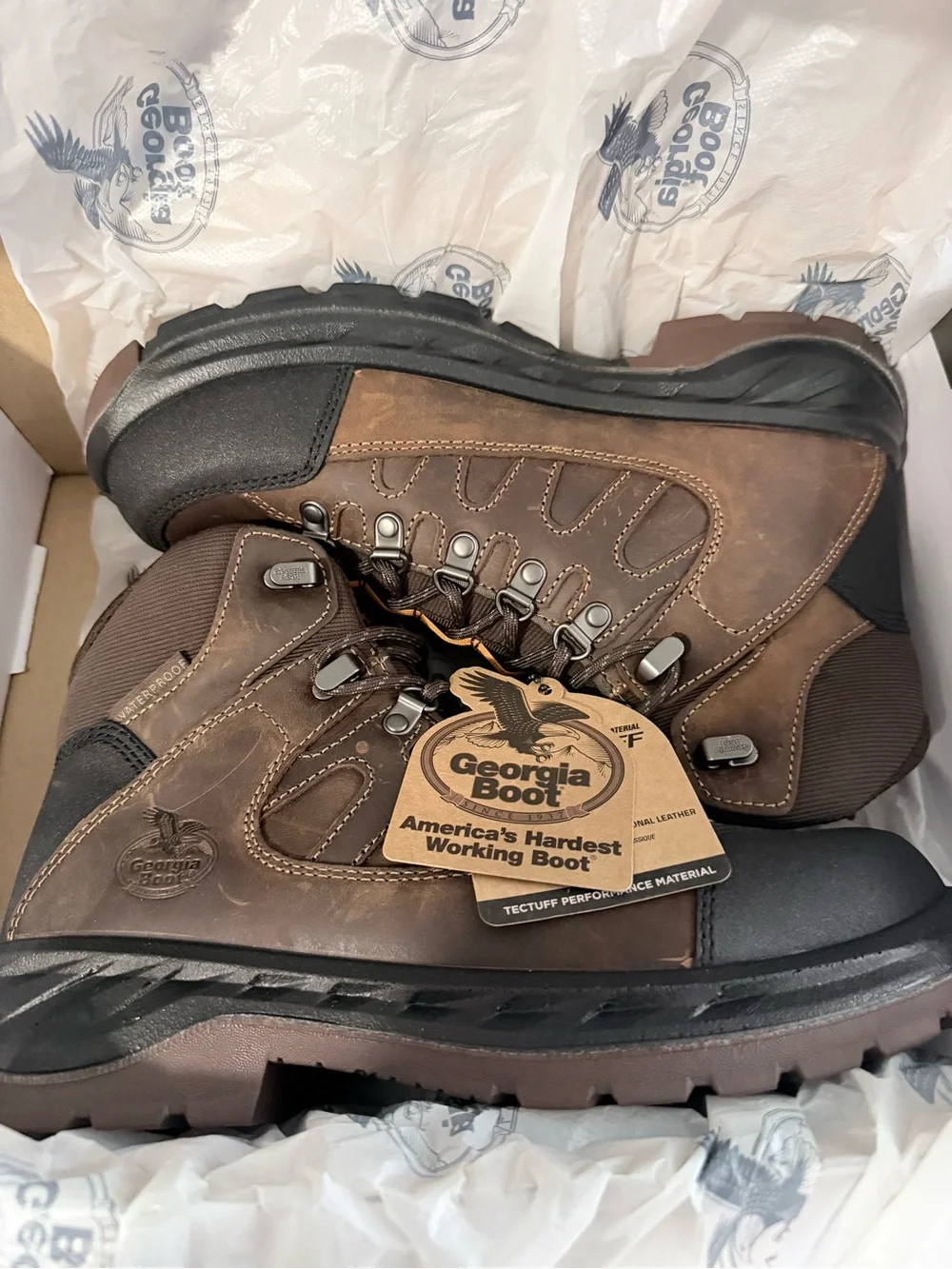 Georgia Boot Brown Leather Men's Work Boots